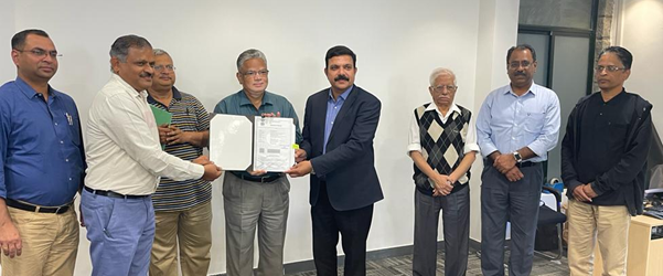 In the image: (From left to right) Mr. Joydeep Deb, Administrative Officer, JNCASR, Mr. Dinesha. B. S, Director, Farmroot Agritech Pvt. Ltd, Bangalore, Prof. K.R.Sreenivas, Dean (R&D), Prof. G.U.Kulkarni, President, JNCASR, Dr. S.N. Sushil, Director, ICAR-NBAIR, Prof. M.R.S Rao, Former President, JNCASR, Dr.Kesavan Subaharan, ICAR -NBAIR and Prof. M.Eswaramoorthy, JNCASR.