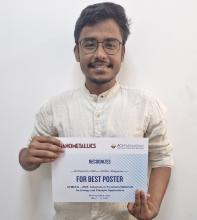 Partha with award certificate